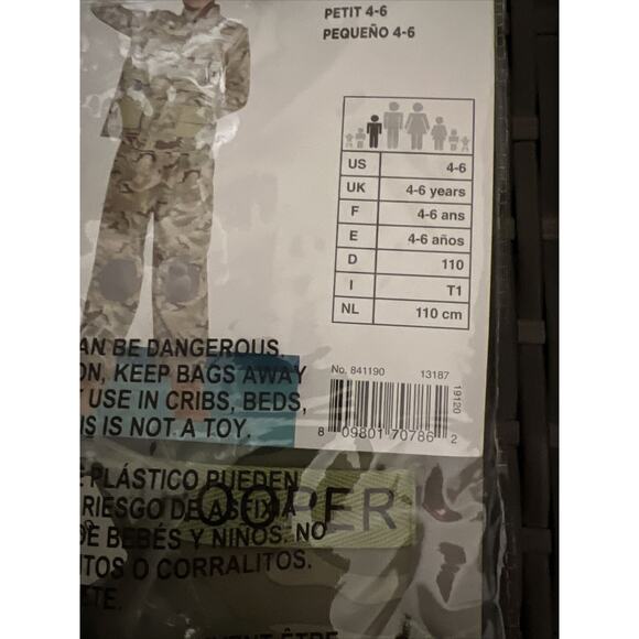 Combat Soldier Boys Halloween Costume CHILD Small 4-6, 5pc: Jacket, Helmet, Pant - Picture 7 of 16